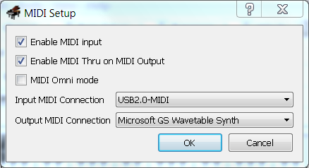 VMPK MIDI settings